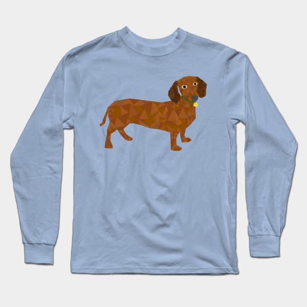 Geometric Sausage Dog Long Sleeve T-Shirt by Geometrico22